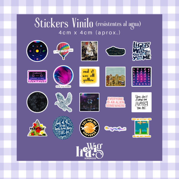 Producto - Pack 20 Stickers Vinilo COLDPLAY