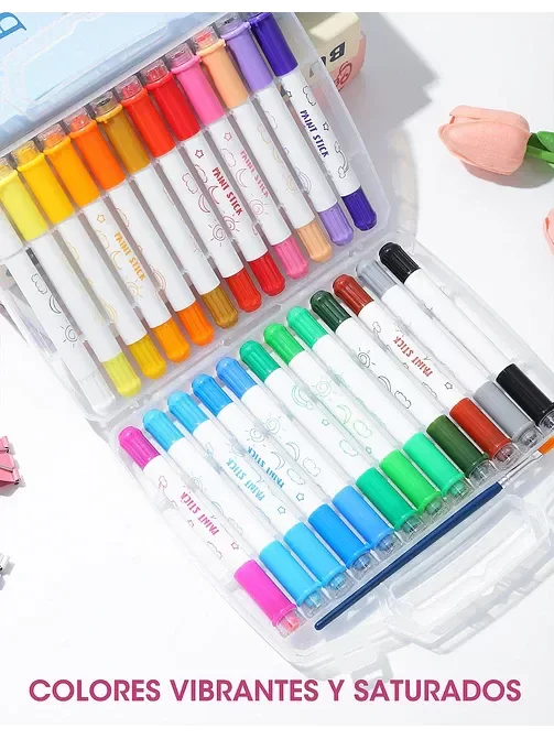 Producto - valijita de CRAYONES acuarelables con sellos. 24 unidades - 0