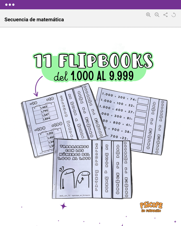 Producto - 11 FLIPBOOKS PARA DOMINAR LOS NÚMEROS DEL 1.000 AL 9.999 DESAFÍA TU MENTE!