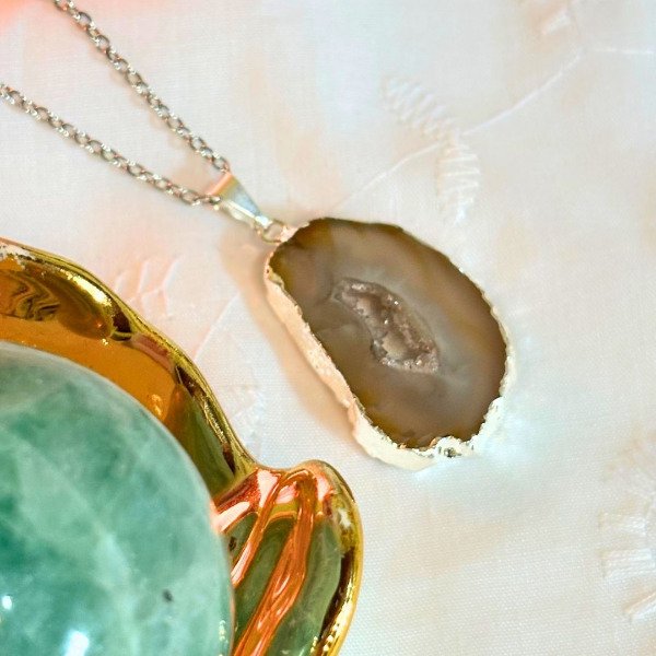 Producto - Collar geoda de ágata natural
