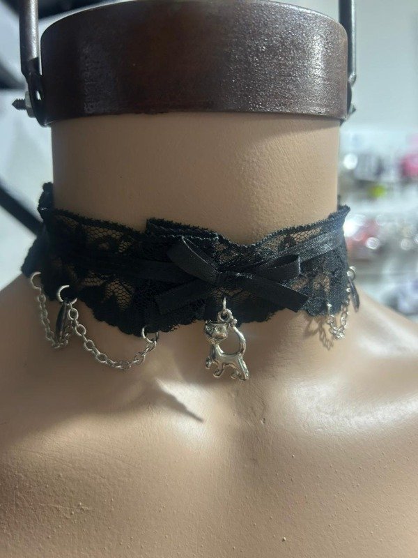 Producto - choker puntilla gatito cherry blossom