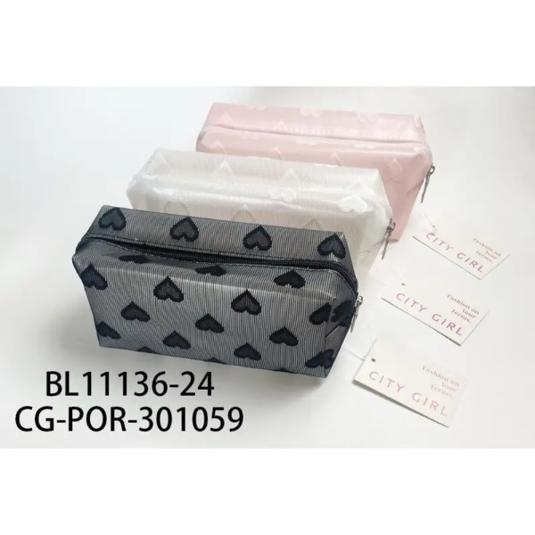 Producto - Portacosmetico corazones blanco City Girl