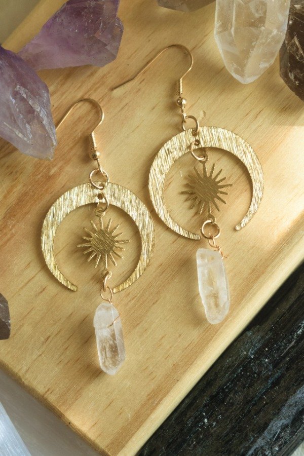 Producto - Aros Eclipse con Cuarzo Cristal