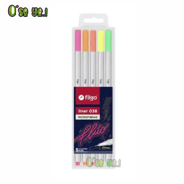 Producto - Microfibras Liner Flúo x 5 Colores Extra Fina