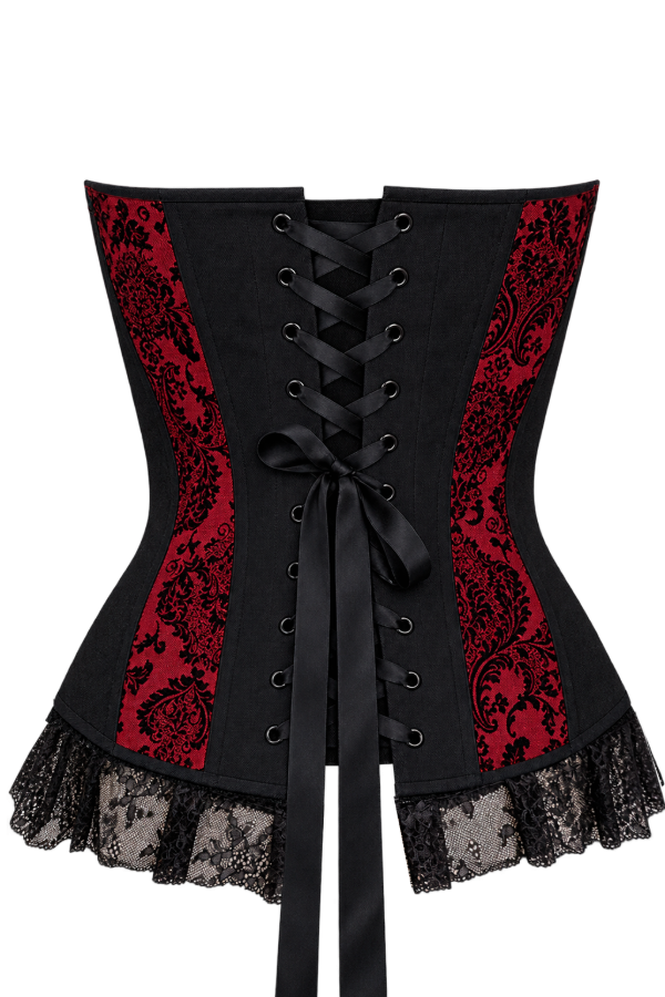 Producto - Corset Overbust deep red labrado -a pedido- - 1