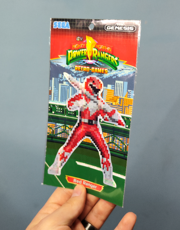 Producto - Set Sticker Holo Red vs Green 12 cm Mighty Morphin Power Rangers Retro Games - 2