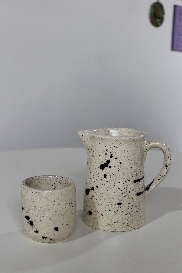 Producto - combo jarra + vaso salpicado