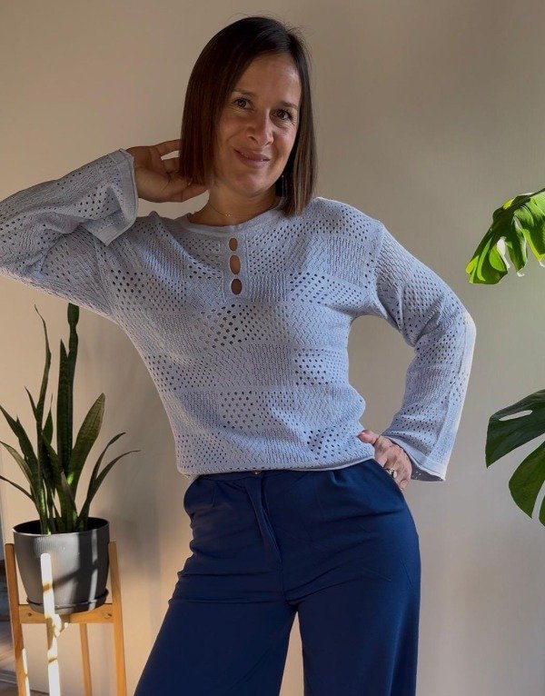 Producto - Pantalon sastrero palazo azul - 3