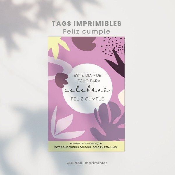Producto - Tags Imprimibles Feliz Cumple "Tropical 1"