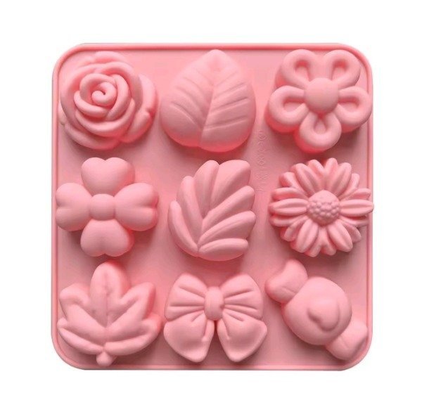 Producto - Molde flores, hojas, moño, caramelo
