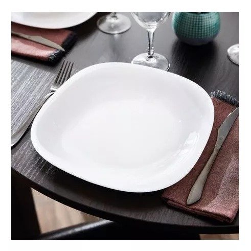 Producto - Plato Postre 19 Cm Cuadrado Luminarc Carine Vidrio Templado