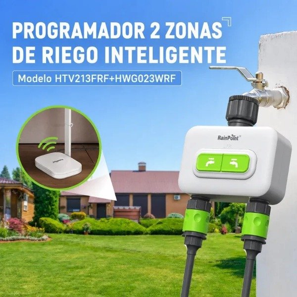 Producto - Programador de Riego Wi-Fi para Canilla RainPoint (2 Zonas) - 0