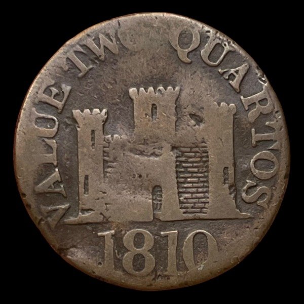 Producto - Gibraltar (1810) 2 Quartos - KM#Tn4.1