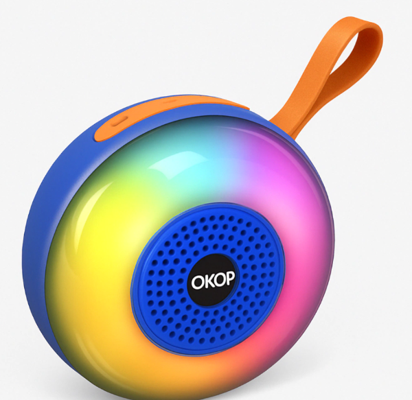 Producto - Parlante Portatil Redondo Con Luz Rgb Inalambrico Bluetooth
