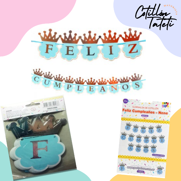 Producto - BANNER FELIZ CUMPLEAÑOS CELESTE - 180x12x15 CM