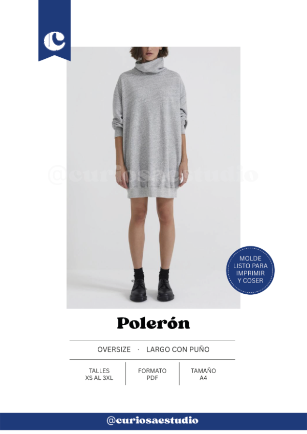 Producto - Polerón - Molde digital - PDF descargable