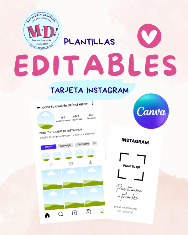 Producto - PLANTILLA EDITABLE TARJETA INSTAGRAM EN CANVA