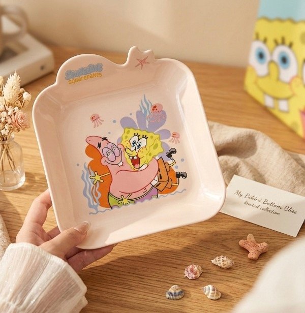 Producto - Plato rosa Bob y Patricio
