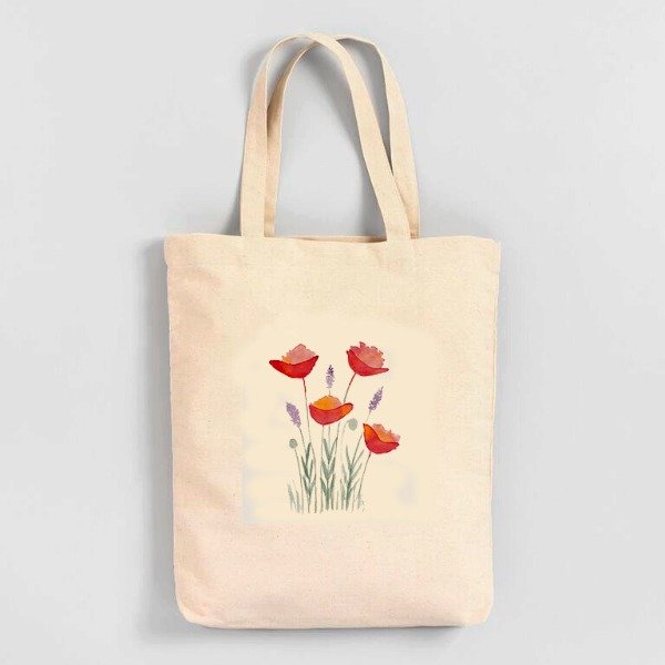 Producto - Tote bag amapolas y lavandas