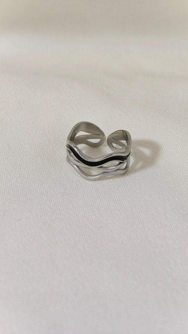 Producto - Anillo acero esmalte negro