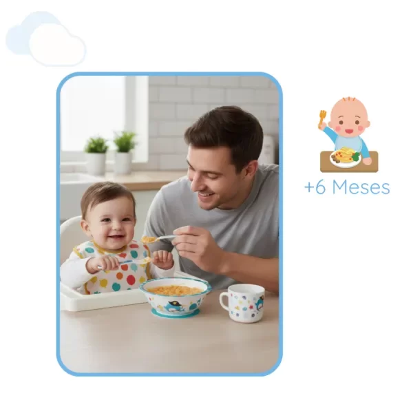 Producto - Set de plato taza y cubiertos loopi