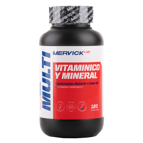 Producto - Multivitamínico MervickLab - Vitaminas y minerales esenciales, 120 comp.