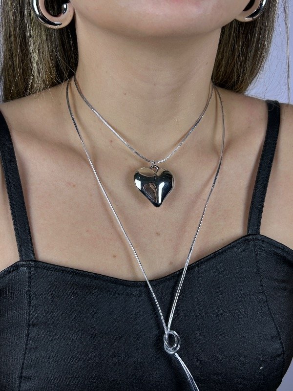 Producto - CHOCKER PLATEADO CORAZÓN INFLADO 2244