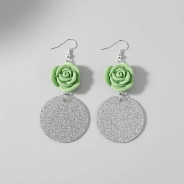 Producto - Aros circulo y Flor Verde