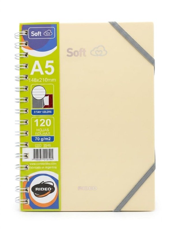 Producto - Cuaderno A5 de 120 hojas - Amarillo Pastel