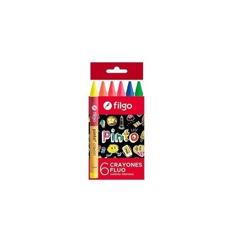 Producto - CRAYON DE CERA FLUO PINTO CAJA X6 UNIDADES FILGO