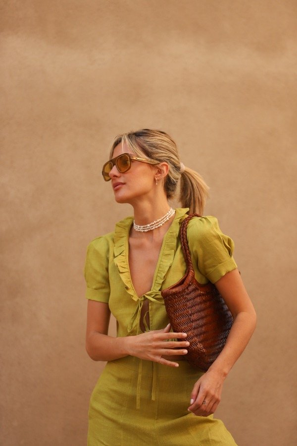 Producto - The tie down top lime green / Top volados