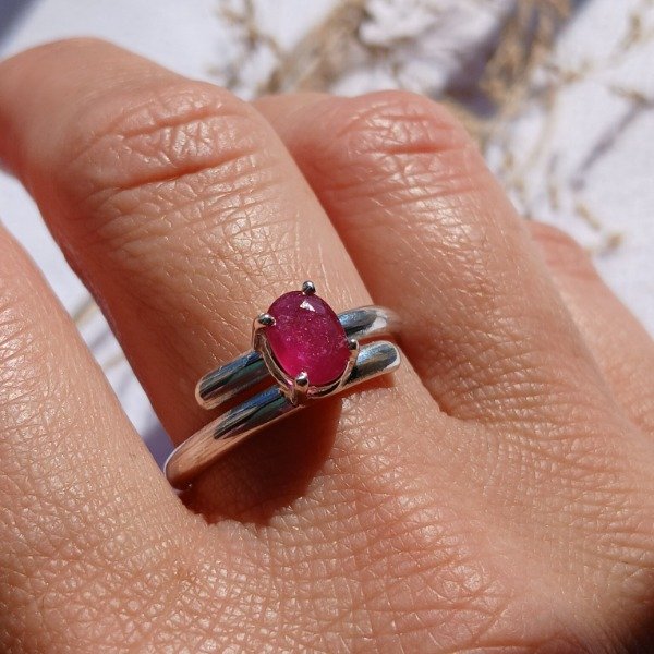 Producto - Anillo Plata 925 Rubi (tratado) Ajustable - 4
