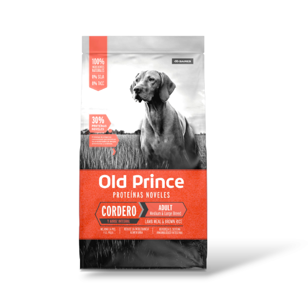 Producto - Old prince cordero y arroz alimento para perro adulto M/L 15kg