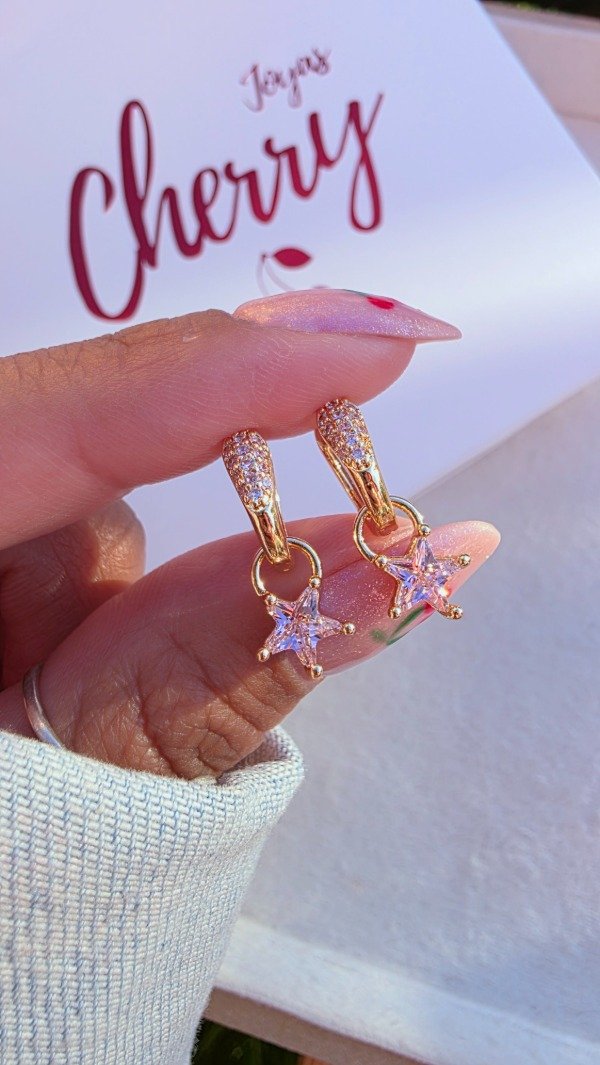 Producto - Argollas dije estrella rosa AD - 0