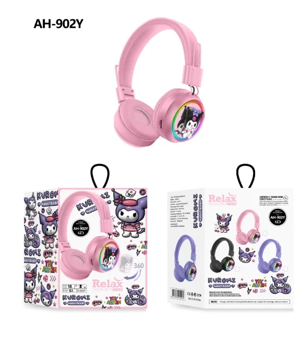 Producto - Auriculares Kuromi Bluetooh Rgb Spinner