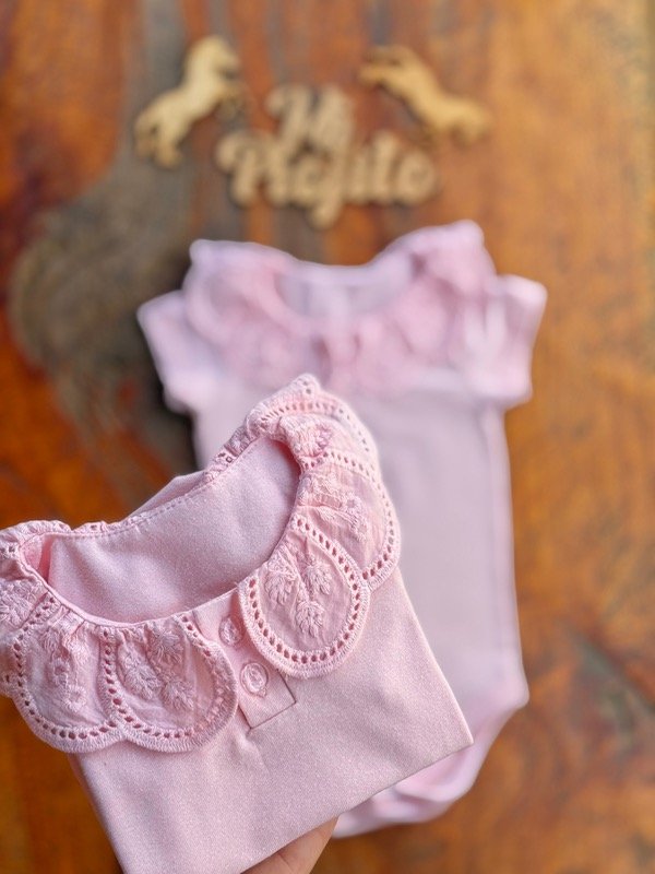 Producto - Body Rosa Beba conAaplique Broderie - 1