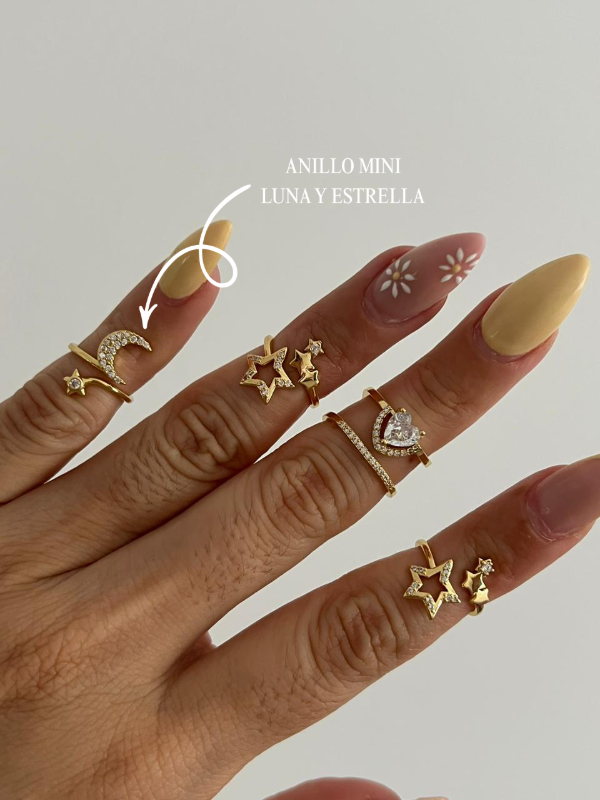 Producto - ANILLO MINI LUNA Y ESRTRELLA