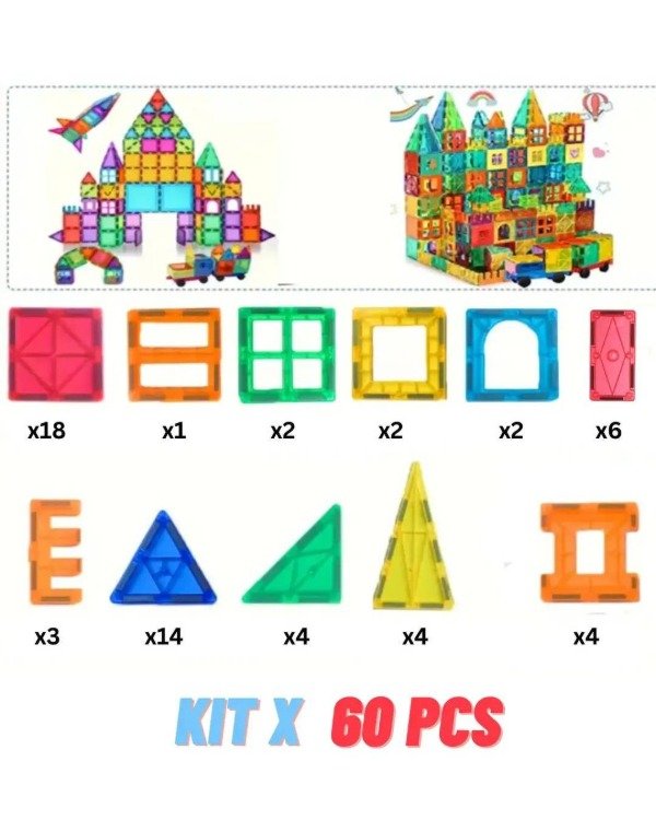 Producto - Magnetic tiles x 60 piezas - 1
