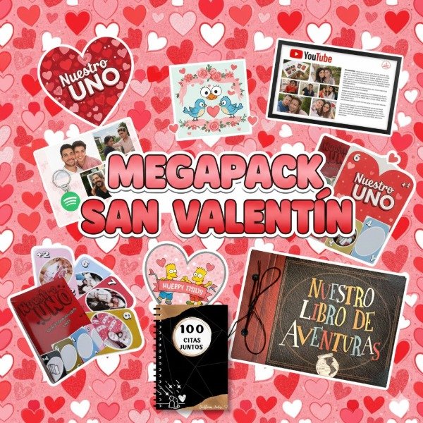 Producto - Megapack Imprimible San Valentín Cajas Cuadros Llaveros Tarjetas Tazas y más!!