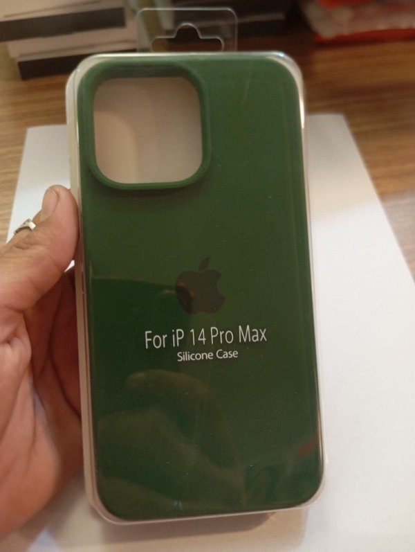 Producto - Funda Silicone Case Verde Logo para iPhone 14 Pro Max