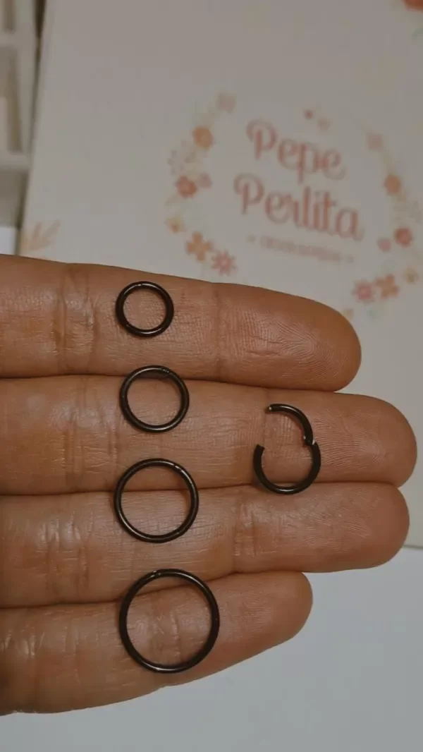 Producto - Piercing de Acero Argolla Negra Clicker (unidad)