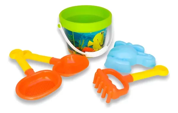 Producto - Balde Playero Con Pala, Rastrillo, Tamizador Y Molde