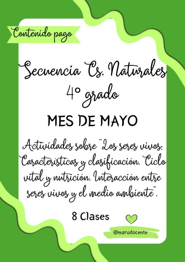 Producto - SECUENCIA MAYO CIENCIAS NATURALES CUARTO