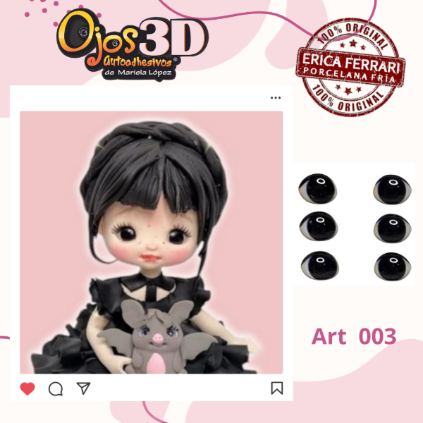 Producto - Ojito 3D art 003 Erica Ferrari NEGROS
