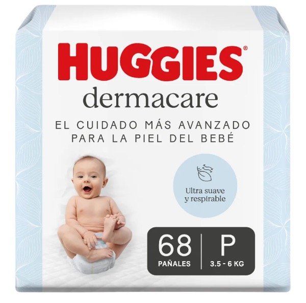 Producto - Huggies Dermacare P x 68un hasta 6 kg