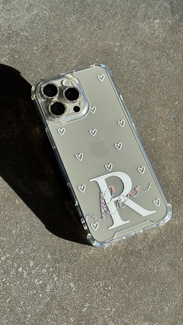 Producto - Case Corazoncitos Blancos Personalizada