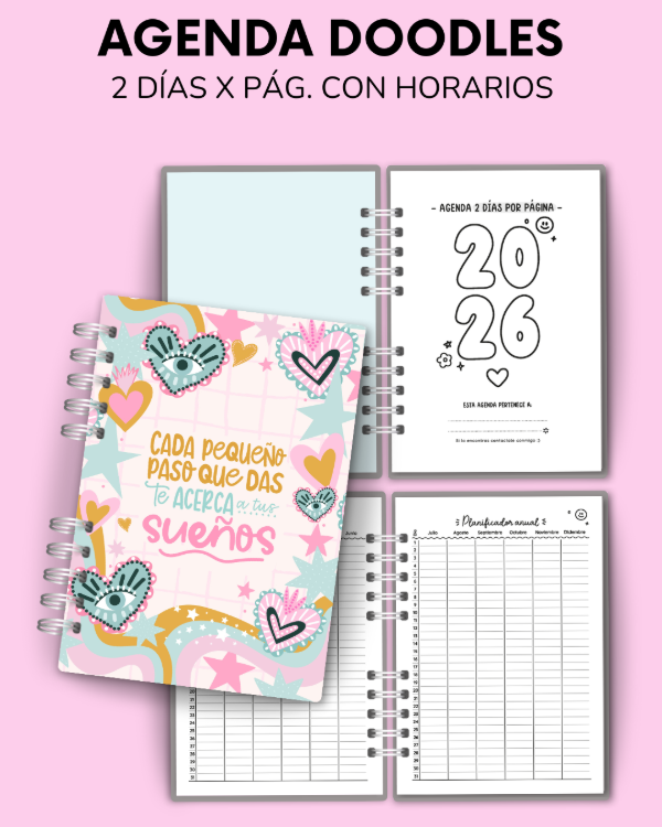 Producto - AGENDA DOODLES - 2 días por página sin horarios