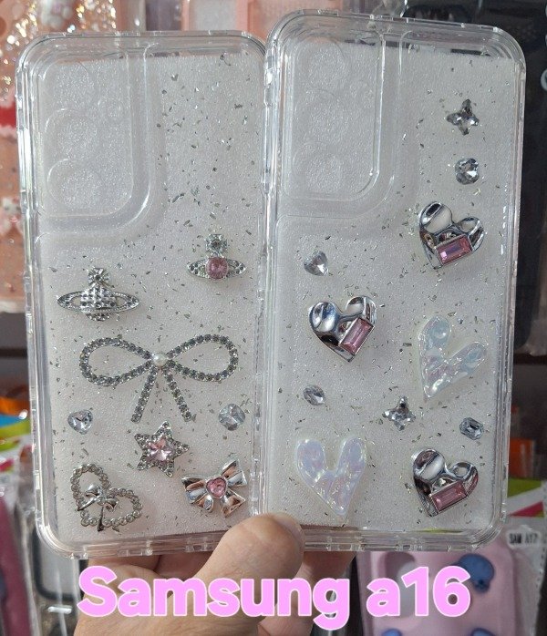 Producto - Fundas reforzadas 360 brillo con charms. Samsung a16 - 0