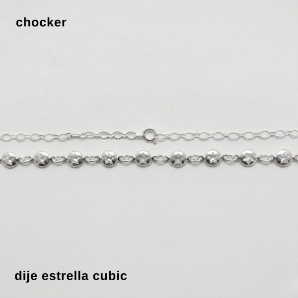Producto - CHO #FP - Chocker estrella cubic de plata (DOLAR)