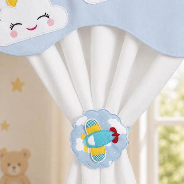 Producto - Cortinas Infantiles Personalizadas - Sueño Entre Las Nubes (Blanco) - 5